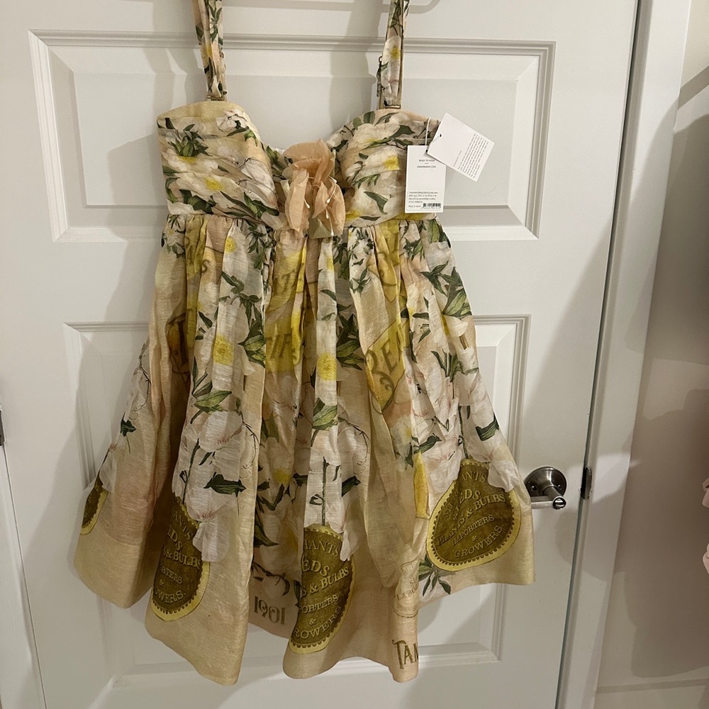 Zimmermann Dress with Yellow and Green Floral Design